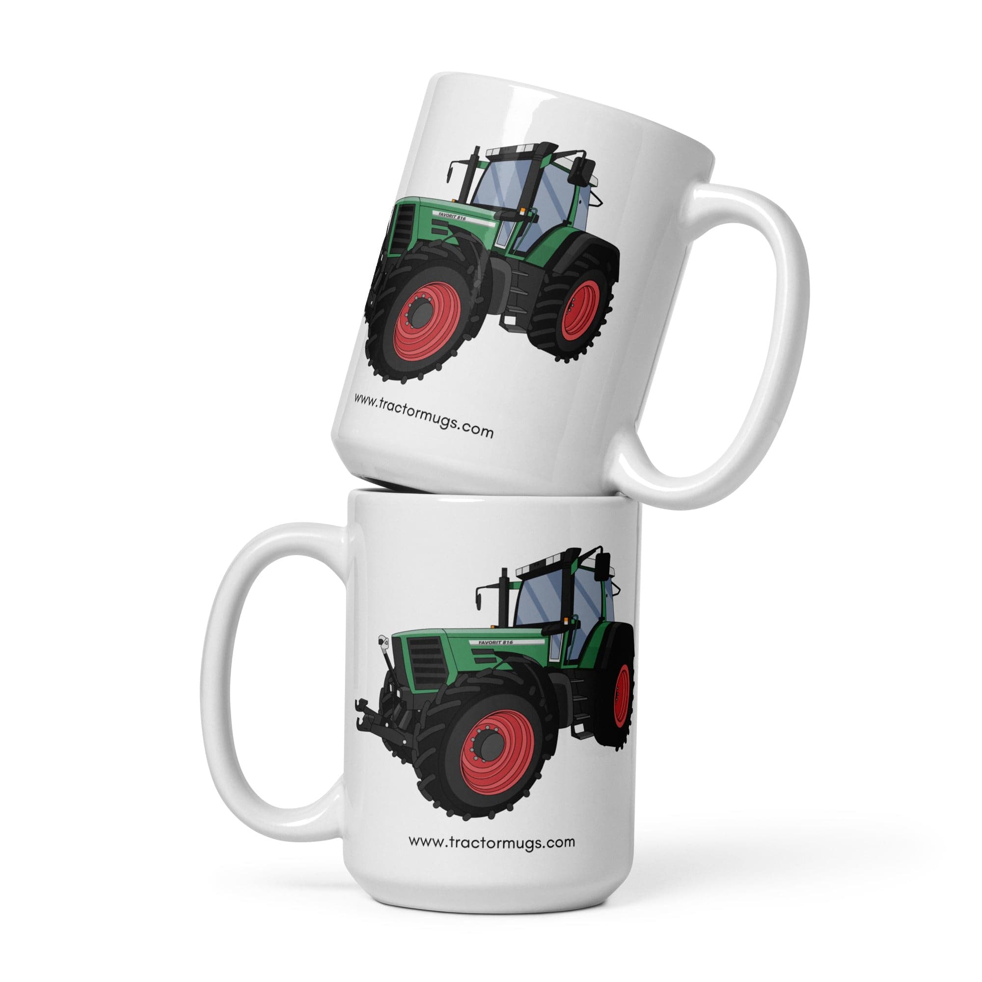 The Tractors Mugs Store 15 oz Fendt Favorit 816 White glossy mug Quality Farmers Merch