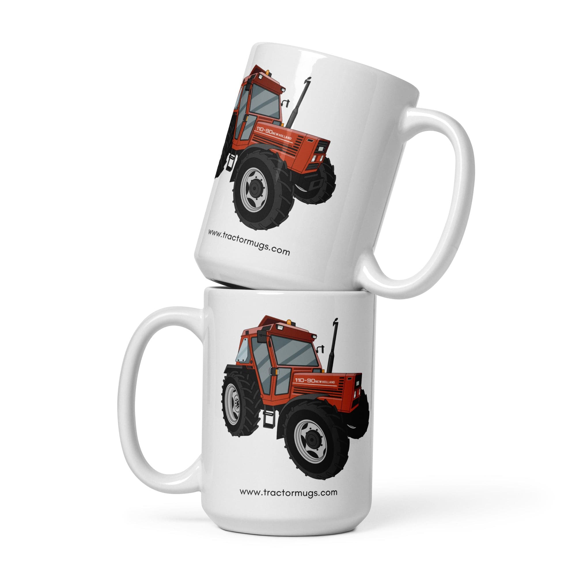 The Tractors Mugs Store 15 oz FIAT 110-90 White glossy mug Quality Farmers Merch