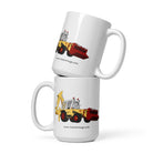 The Tractors Mugs Store 15 oz JCB 3D  White glossy mug Quality Farmers Merch