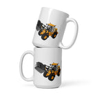 The Tractors Mugs Store 15 oz JCB 435 S Farm Master  White glossy mug Quality Farmers Merch