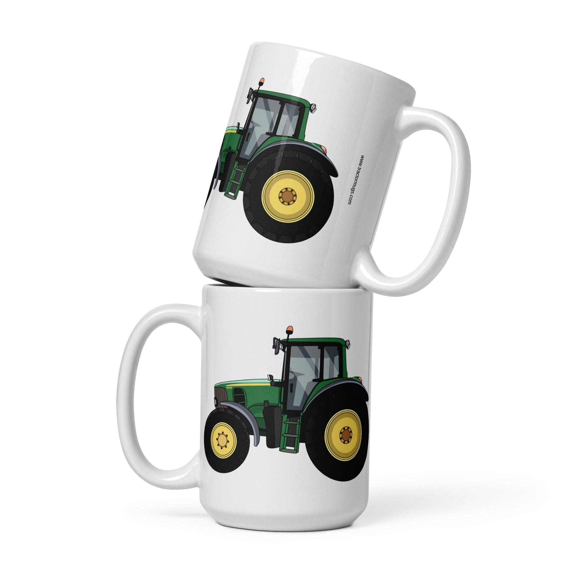 The Tractors Mugs Store 15 oz John Deere 6930  White glossy mug Quality Farmers Merch