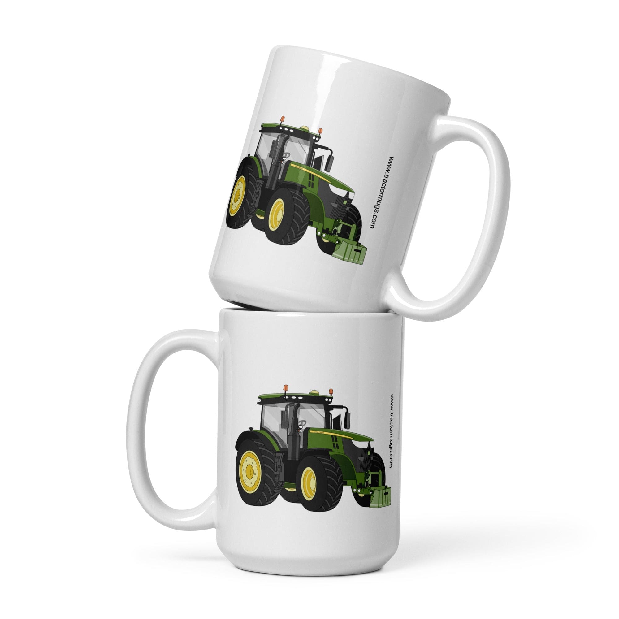 The Tractors Mugs Store 15 oz John Deere 7310 R  White glossy mug Quality Farmers Merch