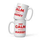 The Tractors Mugs Store 15 oz KEEP CALM drive a MASSEY  White glossy mug Quality Farmers Merch