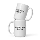 The Tractors Mugs Store 15 oz Republic of Dairy  White glossy mug Quality Farmers Merch