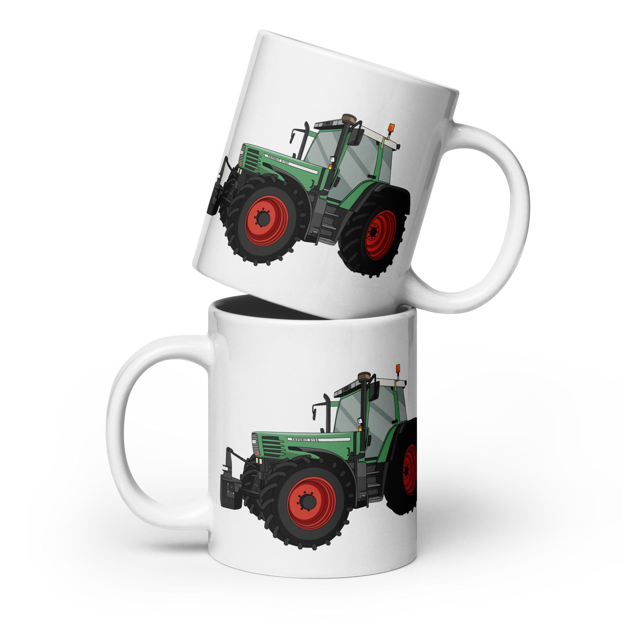 The Tractors Mugs Store 20 oz Fendt Favorit 515 White glossy mug Quality Farmers Merch