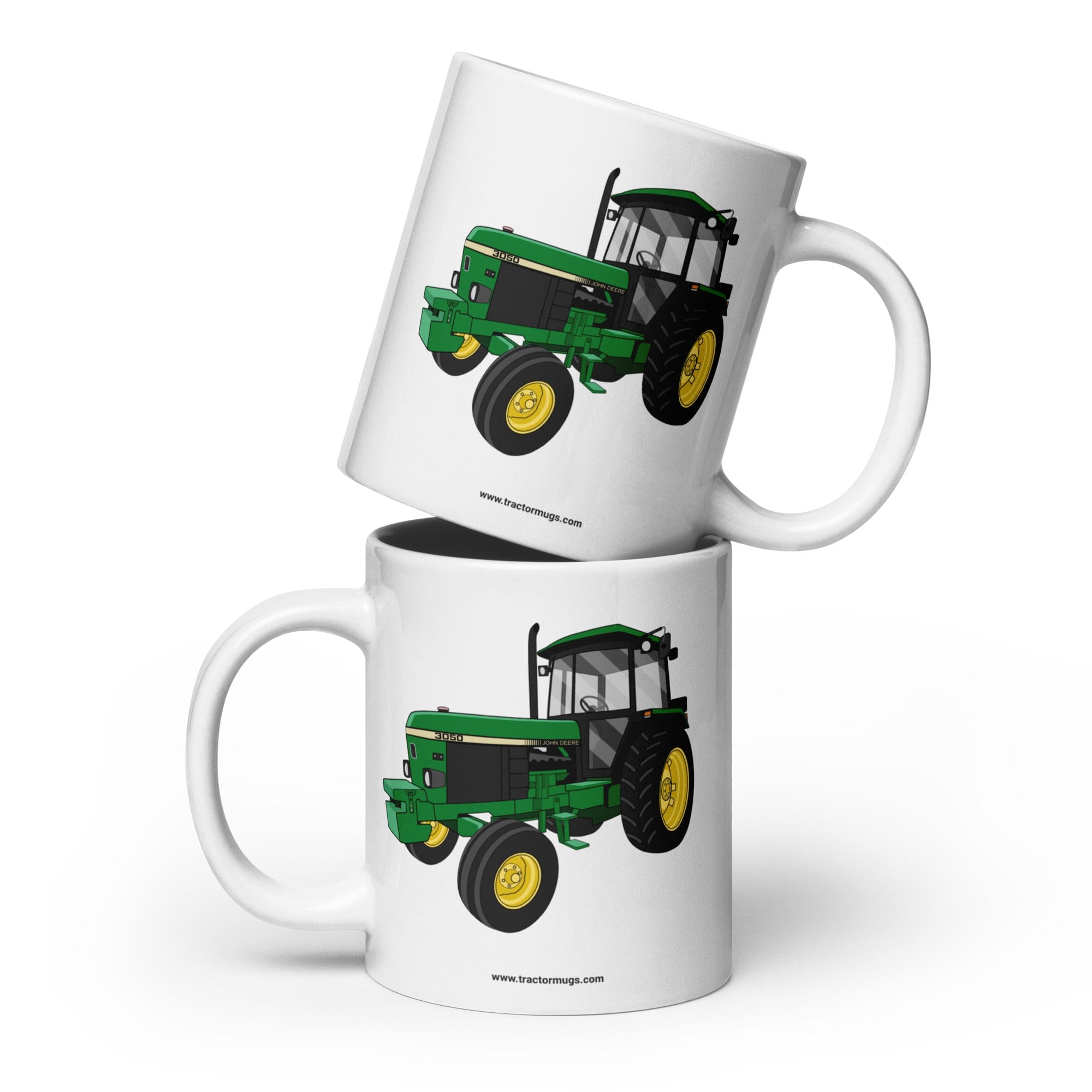 The Tractors Mugs Store 20 oz John Deere 3050 2WD  White glossy mug Quality Farmers Merch