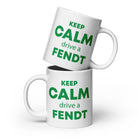 The Tractors Mugs Store 20 oz KEEP CALM drive a FENDT  White glossy mug Quality Farmers Merch