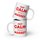 The Tractors Mugs Store 20 oz KEEP CALM drive a MASSEY  White glossy mug Quality Farmers Merch