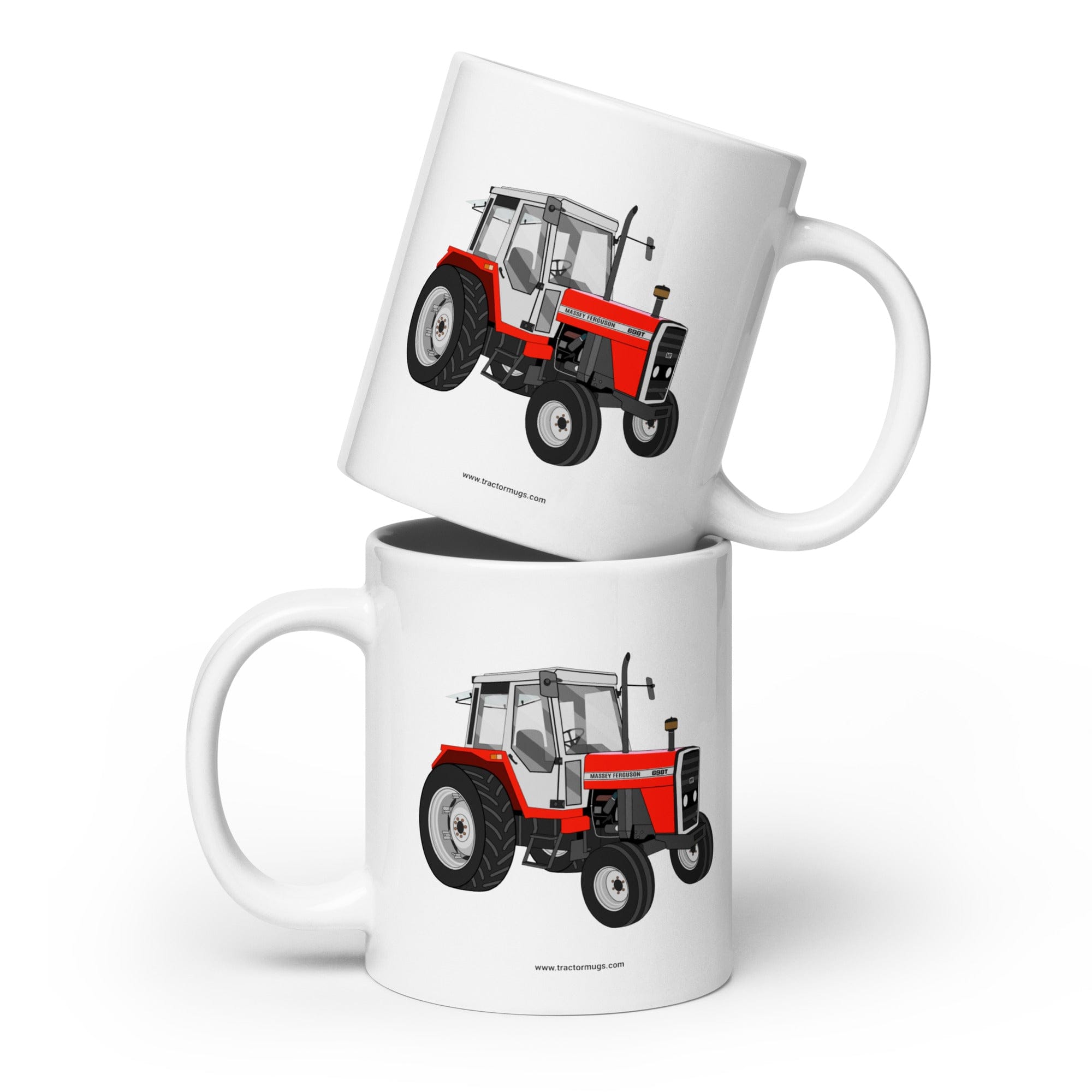 The Tractors Mugs Store 20 oz Massey Ferguson 698T White glossy mug Quality Farmers Merch