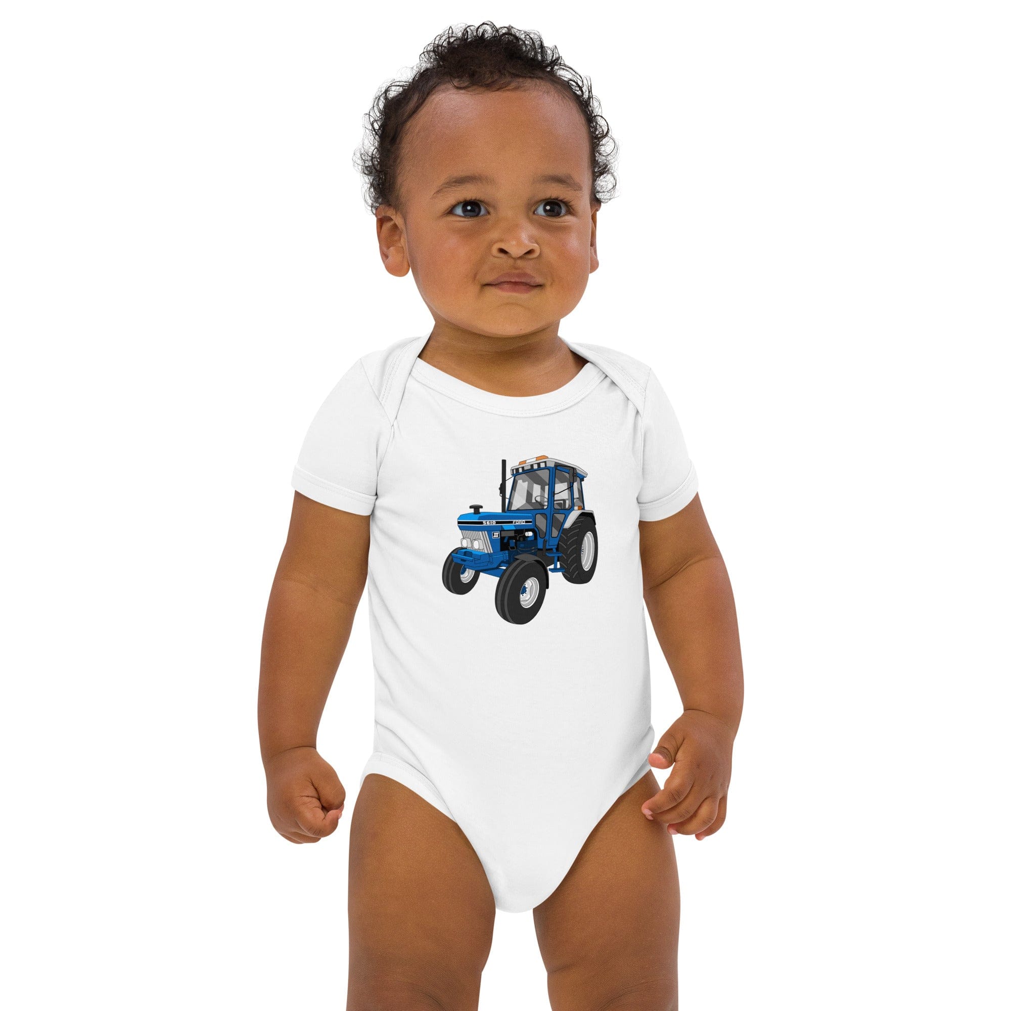 The Tractors Mugs Store 3-6m Ford 5610 Organic cotton baby bodysuit Quality Farmers Merch