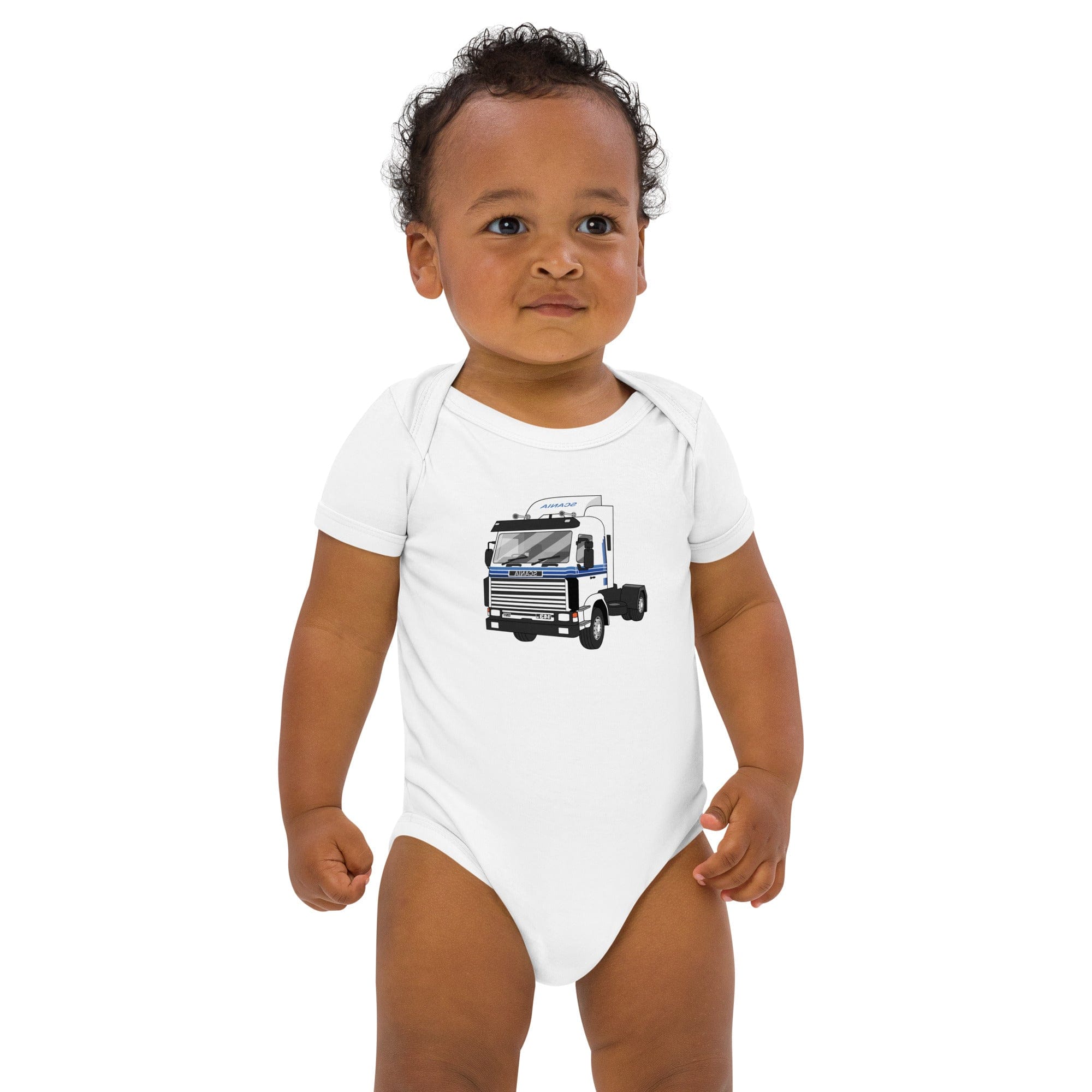 The Tractors Mugs Store 3-6m Scania 143M 470 Organic cotton baby bodysuit Quality Farmers Merch