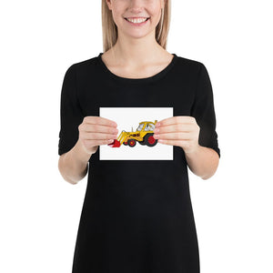 The Tractors Mugs Store 5″×7″ JCB 3 Backhoe Poster Quality Farmers Merch