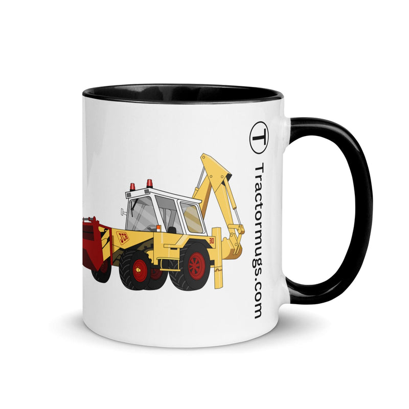 The Tractors Mugs Store Black JCB 3D (1975) Mug with Color Inside Quality Farmers Merch