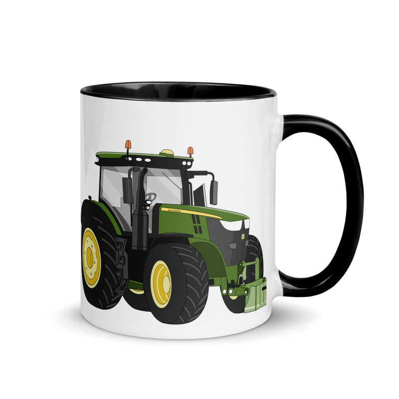 The Tractors Mugs Store Black John Deere 7310R Mug with Color Inside Quality Farmers Merch