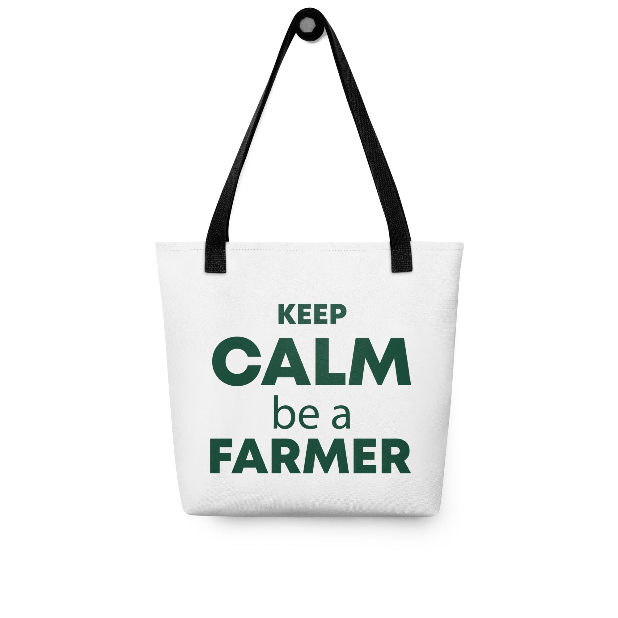 The Tractors Mugs Store Black Keep Calm Be a Farmer Tote bag Quality Farmers Merch