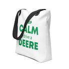 The Tractors Mugs Store Black Keep Calm Drive a Deere Tote bag Quality Farmers Merch