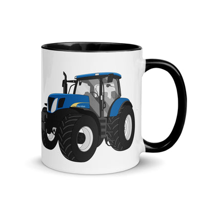 The Tractors Mugs Store Black New Holland The 7040 -1 Mug with Color Inside Quality Farmers Merch