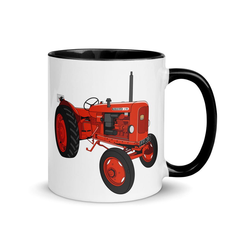 The Tractors Mugs Store Black Nuffield 4 60 Mug with Color Inside Quality Farmers Merch