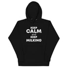 The Tractors Mugs Store Black / S KEEP CALM and KEEP MILKING Unisex Hoodie Quality Farmers Merch