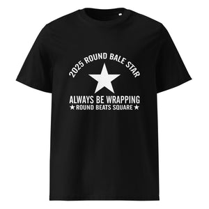The Tractors Mugs Store Black / S Round Bale Star Unisex organic cotton t-shirt Quality Farmers Merch