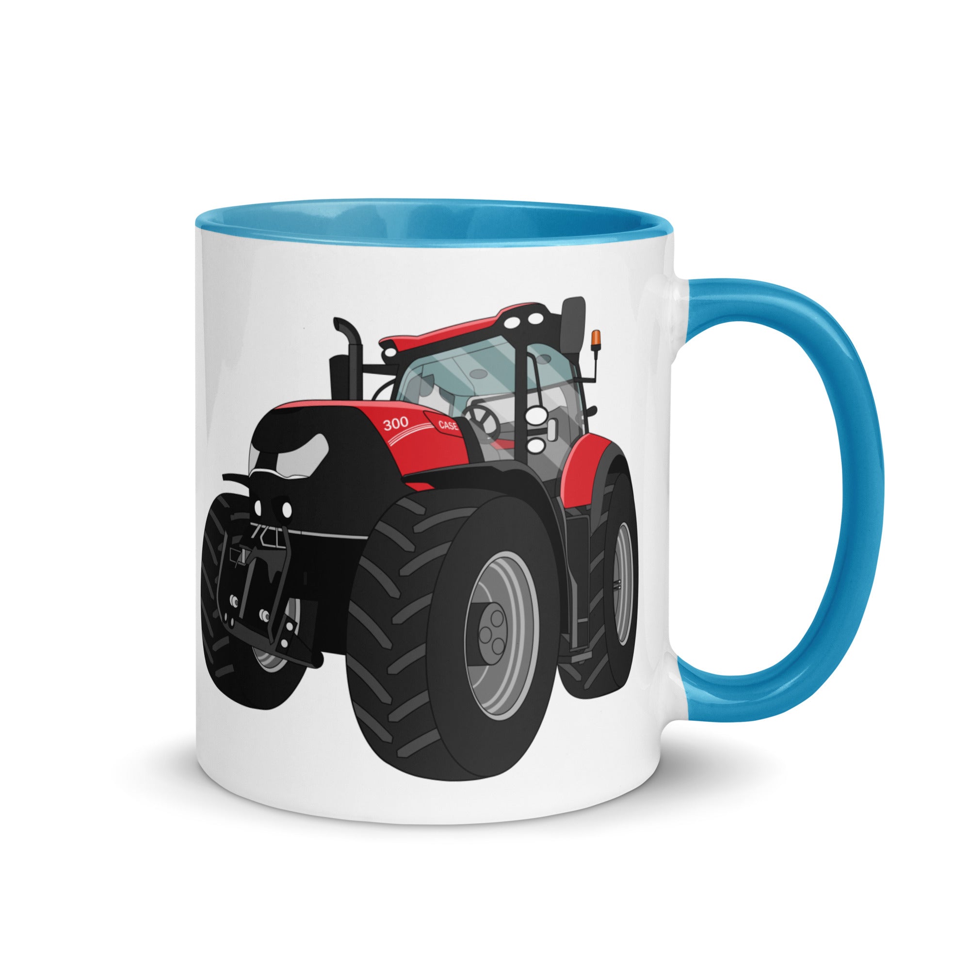 The Tractors Mugs Store Blue Case IH Optum 300 CVX Mug with Color Inside Quality Farmers Merch