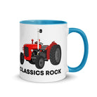 The Tractors Mugs Store Blue Classic Rock Massey Ferguson 35X Mug with Color Inside Quality Farmers Merch