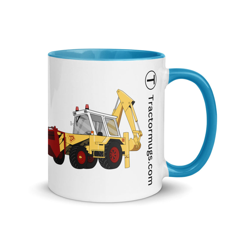 The Tractors Mugs Store Blue JCB 3D (1975) Mug with Color Inside Quality Farmers Merch