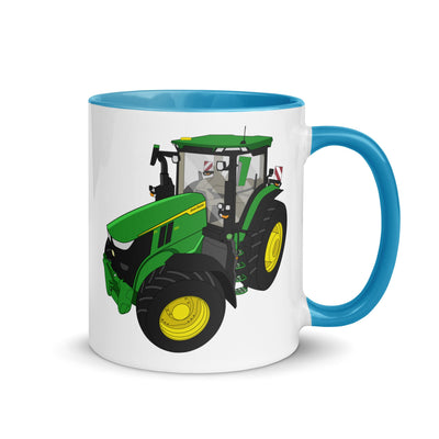 The Tractors Mugs Store Blue John Deere 7R 350 auto powr Mug with Color Inside Quality Farmers Merch