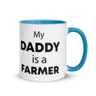 The Tractors Mugs Store Blue My Daddy is a Farmer Mug with Color Inside Quality Farmers Merch