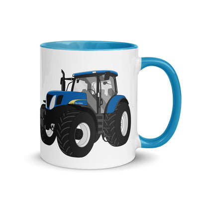 The Tractors Mugs Store Blue New Holland The 7040 -1 Mug with Color Inside Quality Farmers Merch