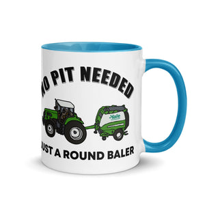 The Tractors Mugs Store Blue No Pit Needed Mug with Color Inside Quality Farmers Merch