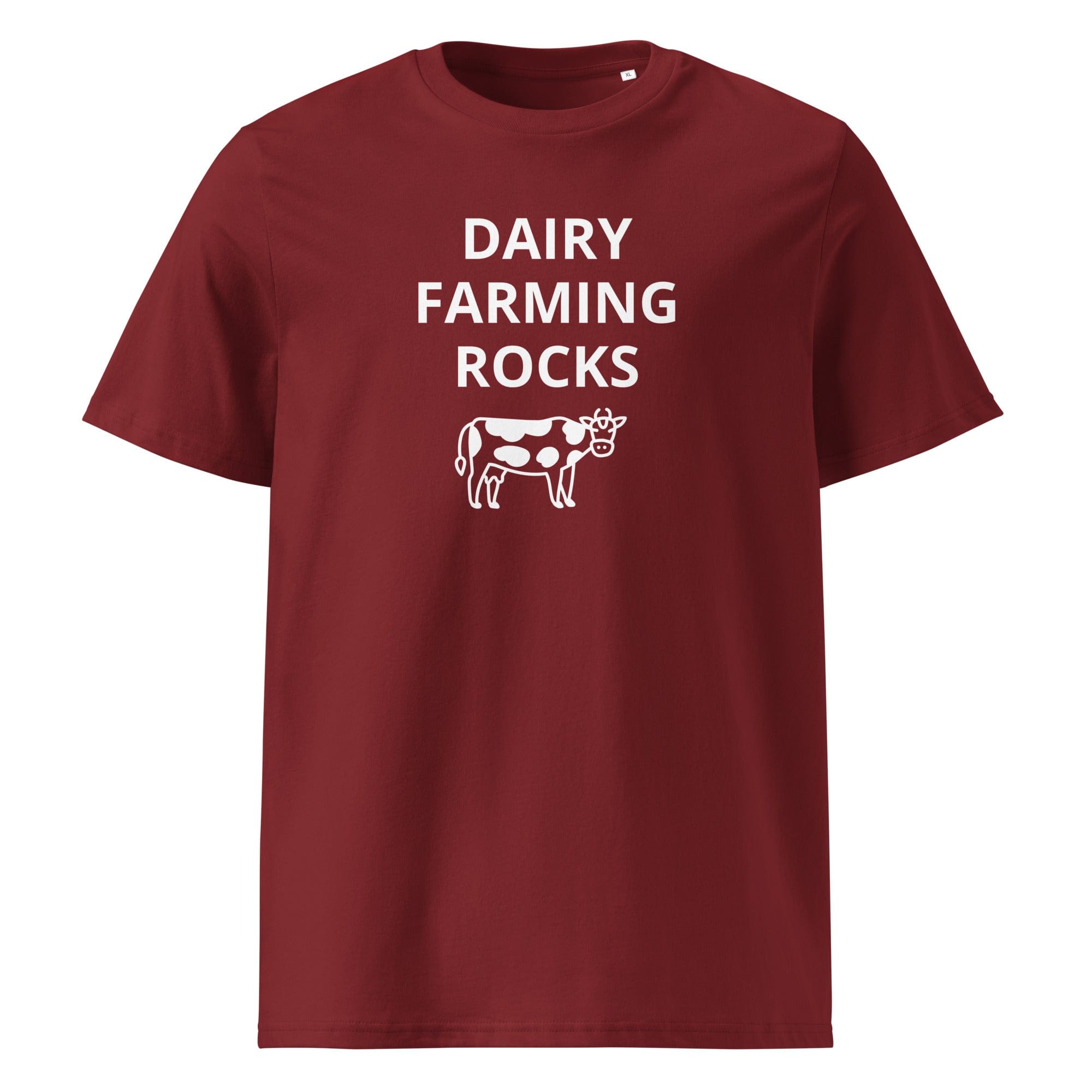 The Tractors Mugs Store Burgundy / S Dairy Farming Rocks Unisex organic cotton t-shirt Quality Farmers Merch