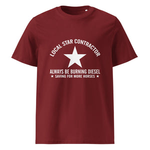 The Tractors Mugs Store Burgundy / S Star Contractor Unisex organic cotton t-shirt Quality Farmers Merch