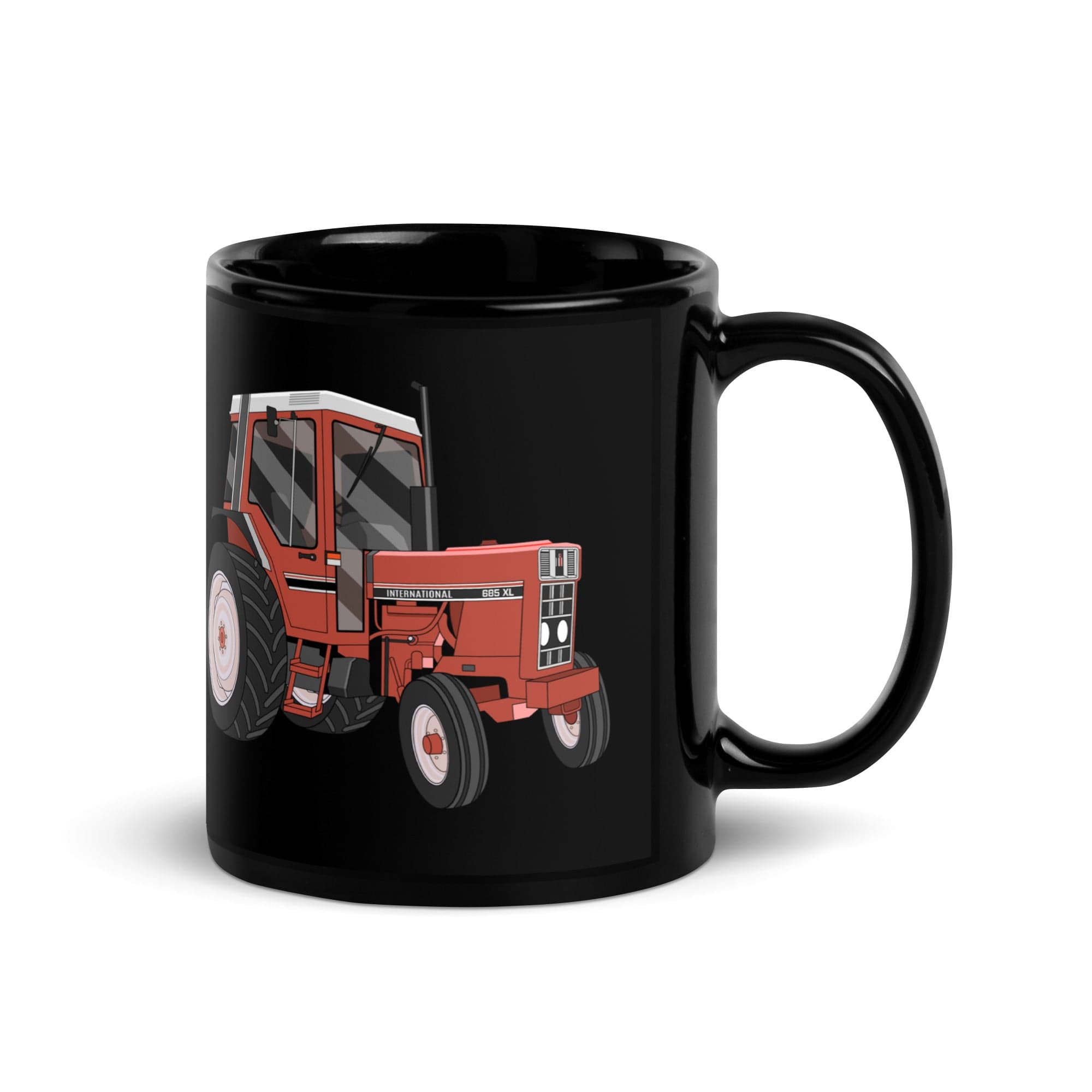 The Tractors Mugs Store Case 685 XL | Black Glossy Mug Quality Farmers Merch