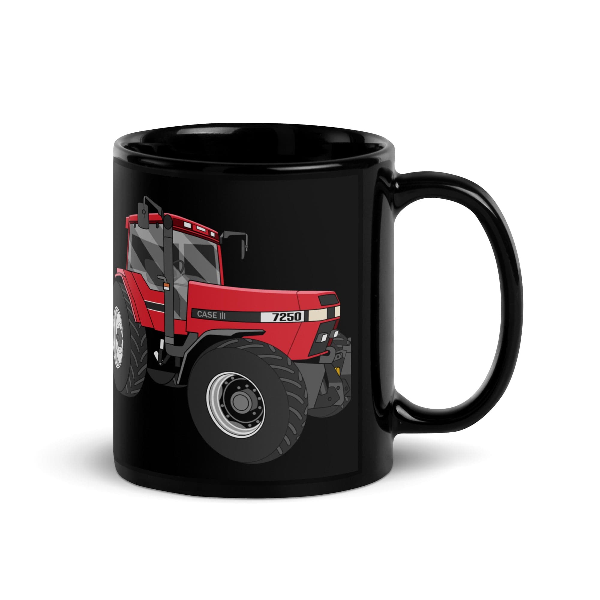 The Tractors Mugs Store Case 7250 | Black Glossy Mug Quality Farmers Merch