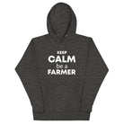 The Tractors Mugs Store Charcoal Heather / S KEEP CALM be a FARMER Unisex Hoodie Quality Farmers Merch