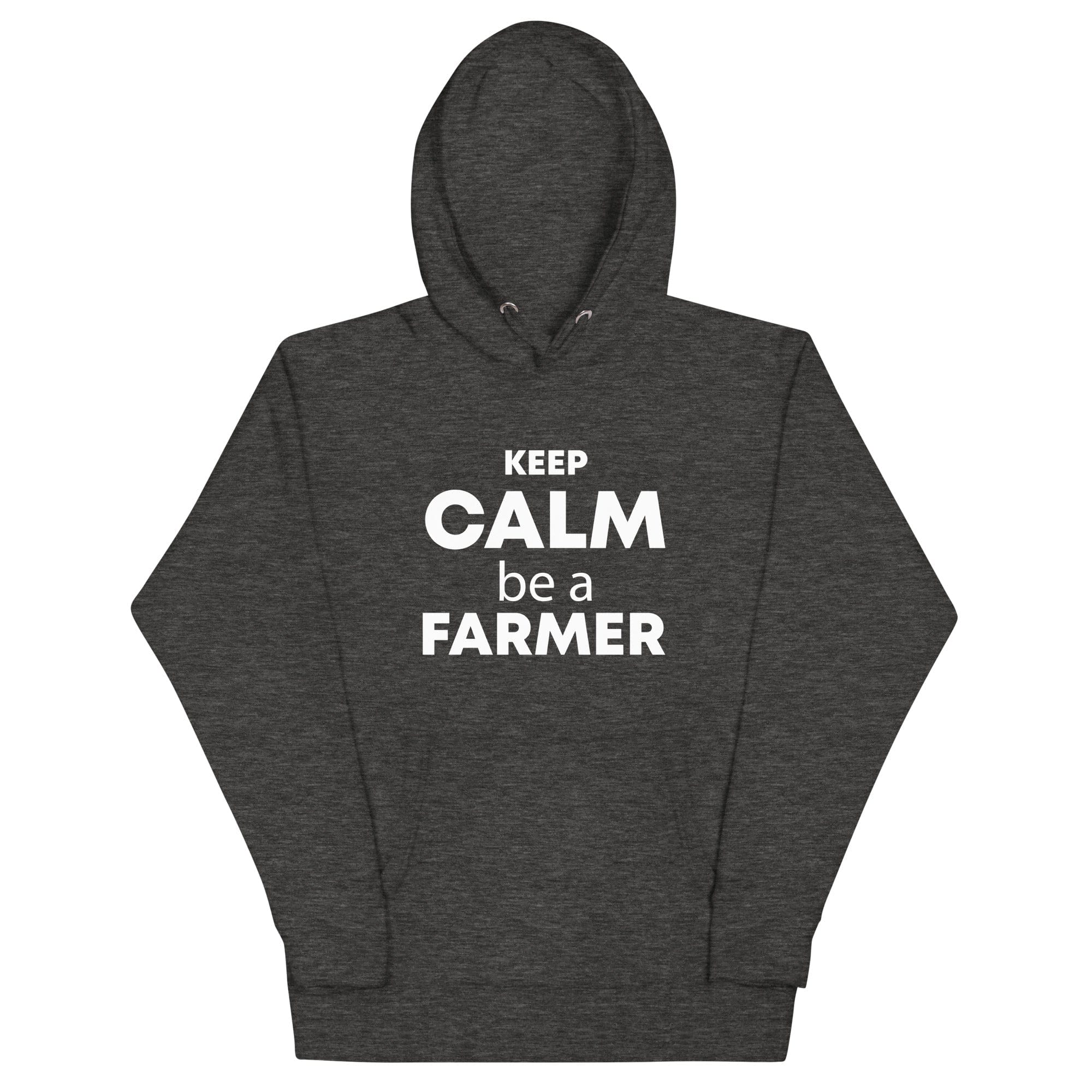 The Tractors Mugs Store Charcoal Heather / S KEEP CALM be a FARMER Unisex Hoodie Quality Farmers Merch