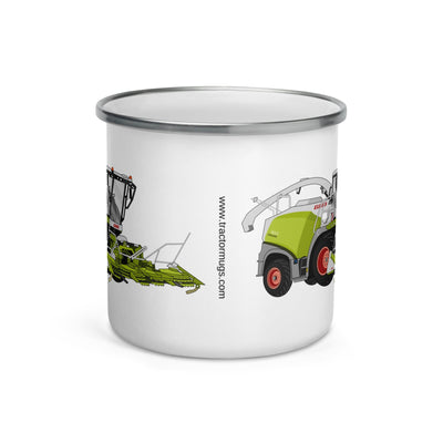 The Tractors Mugs Store Class Jaguar 860 Forage Harvester Enamel Mug Quality Farmers Merch