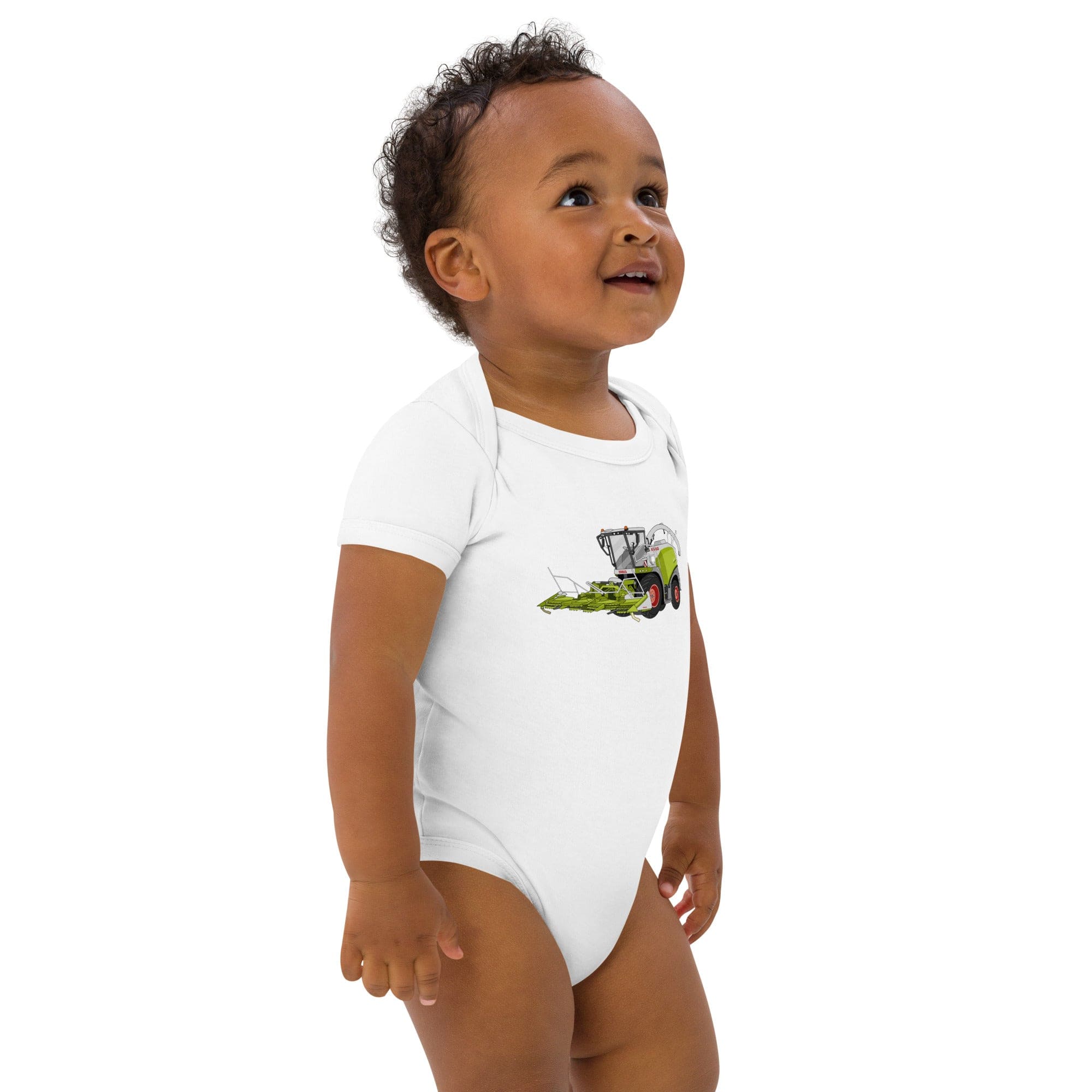 The Tractors Mugs Store Class Jaguar 860 Forage Harvester Organic cotton baby bodysuit Quality Farmers Merch