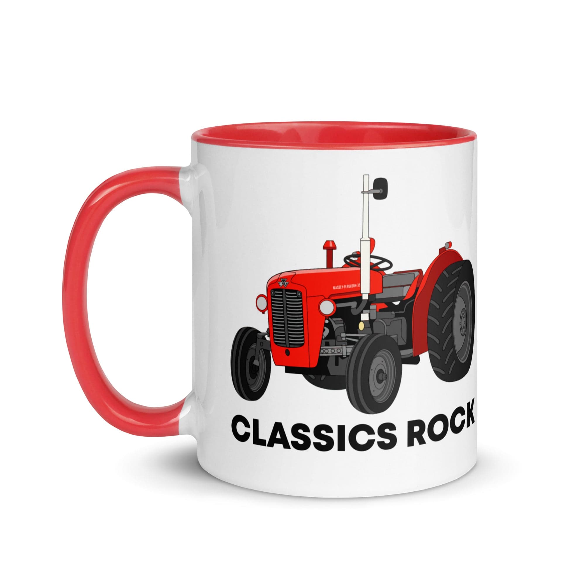 The Tractors Mugs Store Classic Rock Massey Ferguson 35X Mug with Color Inside Quality Farmers Merch