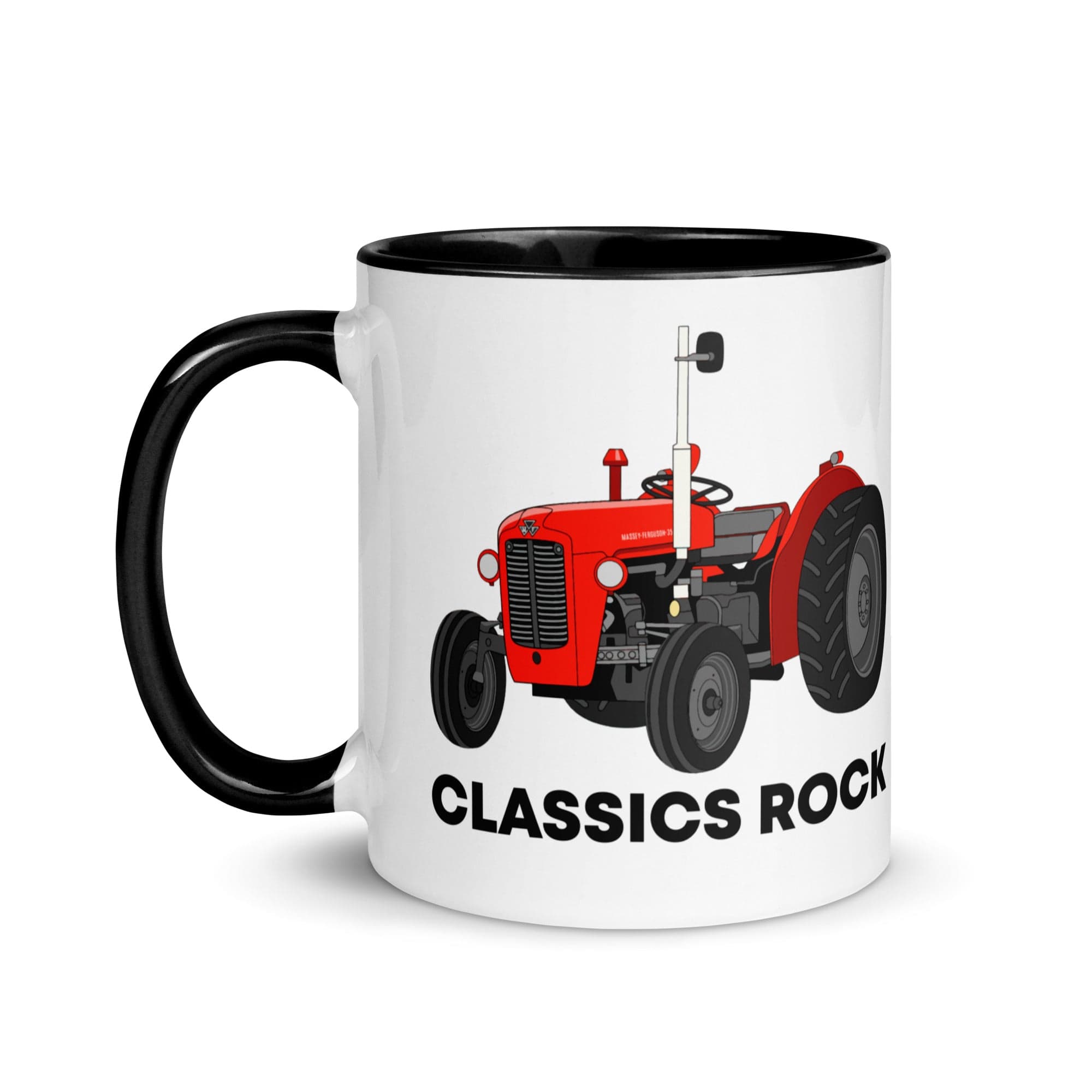 The Tractors Mugs Store Classic Rock Massey Ferguson 35X Mug with Color Inside Quality Farmers Merch