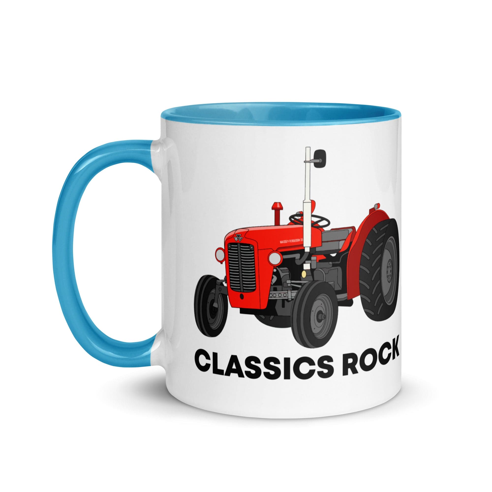 The Tractors Mugs Store Classic Rock Massey Ferguson 35X Mug with Color Inside Quality Farmers Merch