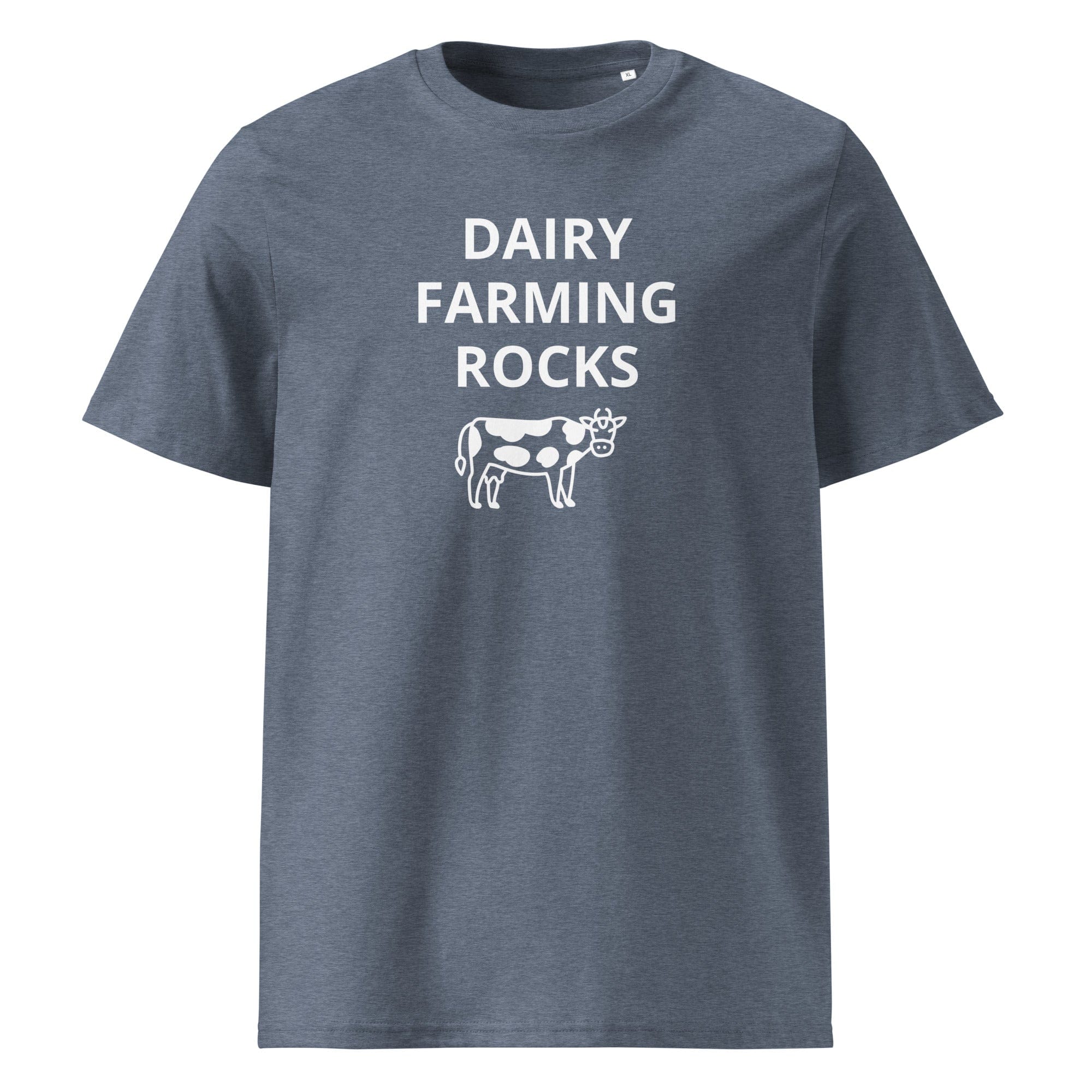 The Tractors Mugs Store Dark Heather Blue / S Dairy Farming Rocks Unisex organic cotton t-shirt Quality Farmers Merch