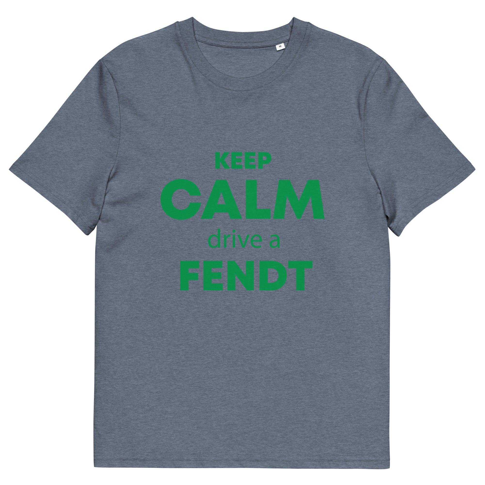 The Tractors Mugs Store Dark Heather Blue / S KEEP CALM drive a FENDT Unisex organic cotton t-shirt Quality Farmers Merch