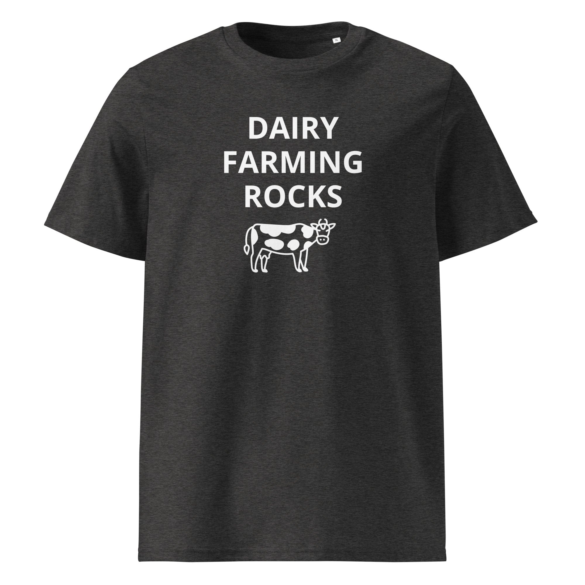 The Tractors Mugs Store Dark Heather Grey / S Dairy Farming Rocks Unisex organic cotton t-shirt Quality Farmers Merch