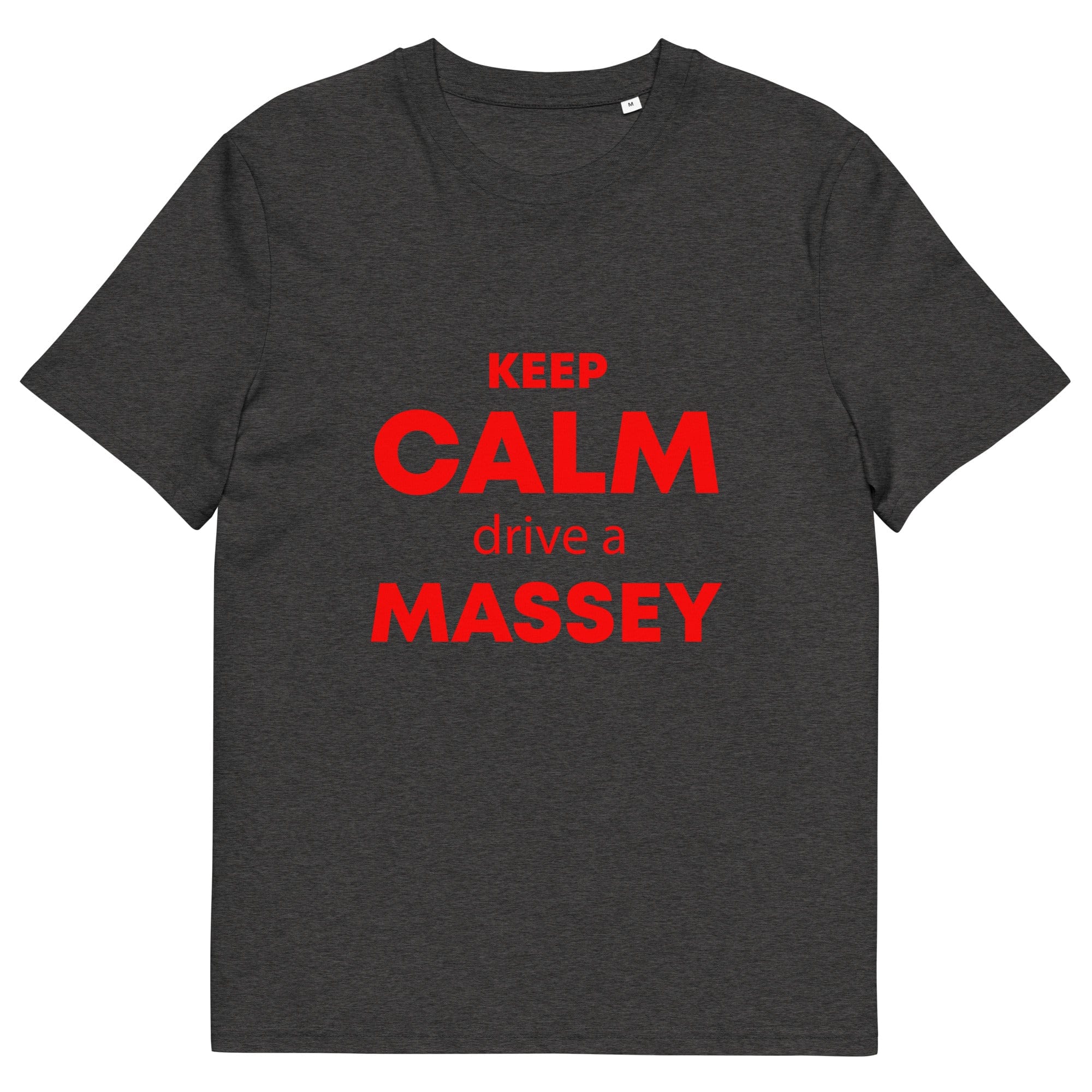 The Tractors Mugs Store Dark Heather Grey / S KEEP CALM drive a MASSEY Unisex organic cotton t-shirt Quality Farmers Merch