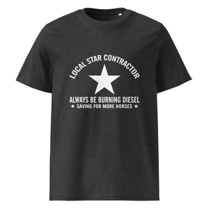 The Tractors Mugs Store Dark Heather Grey / S Star Contractor Unisex organic cotton t-shirt Quality Farmers Merch