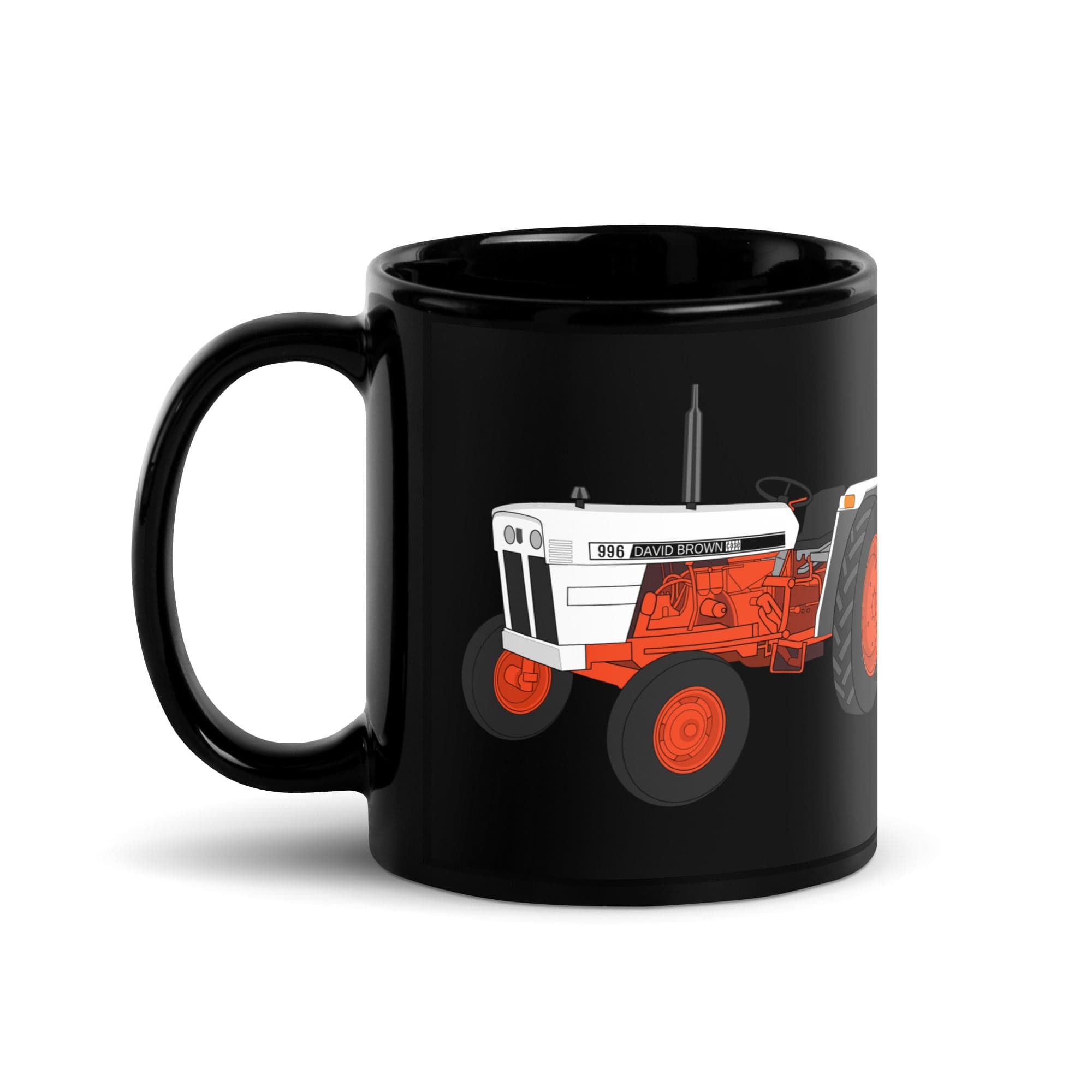 The Tractors Mugs Store David Brown 996 Black Glossy Mug Quality Farmers Merch