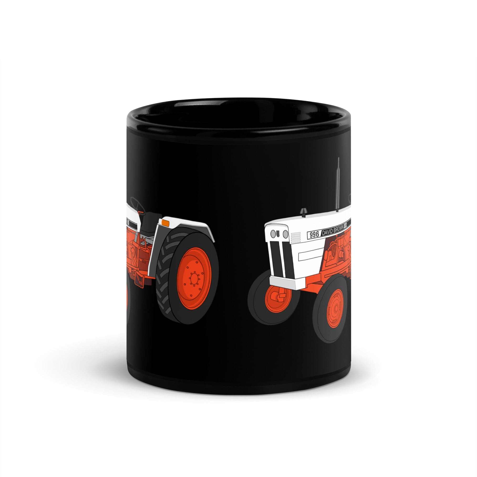 The Tractors Mugs Store David Brown 996 Black Glossy Mug Quality Farmers Merch