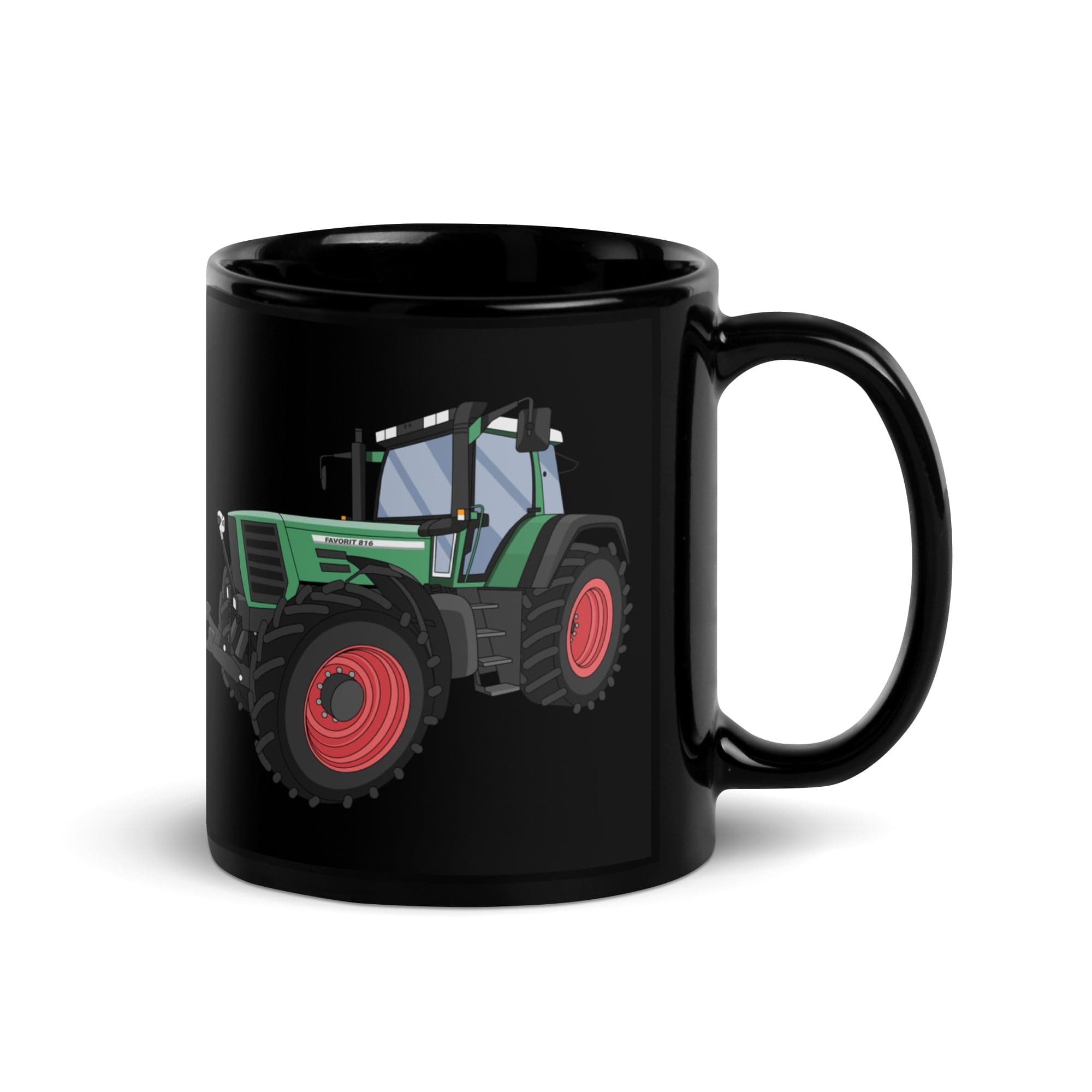 The Tractors Mugs Store Fendt Favorit 816 Black Glossy Mug Quality Farmers Merch